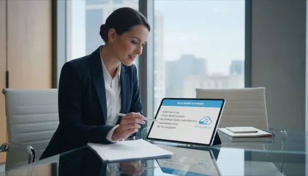 Consultants preparing client reports and meeting insights - Dechecker